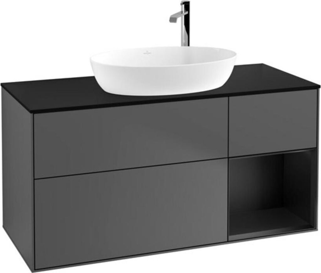 V&B Waschtischunterschrank Finion 120cm, Pl b m, Reg bla m Lac, Anthrac. m