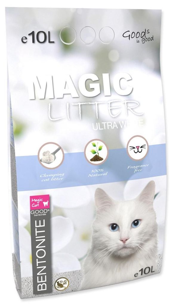 MAGIC PEARLS lettiera per gatti Bentonite Ultra White 10L Immagine del prodotto 
