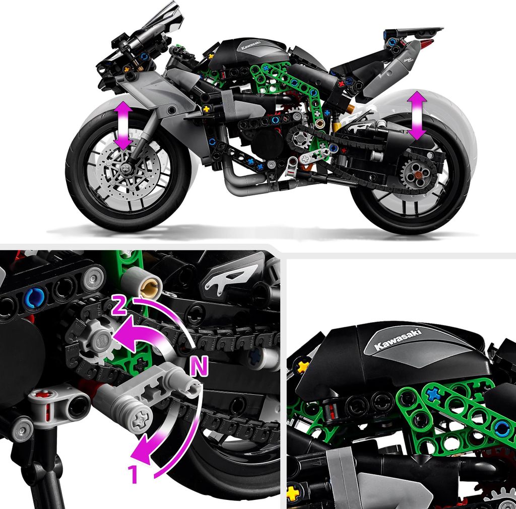 LEGO Technic Kawasaki Ninja H2R Motorrad, Geschenk für Produktbild 5