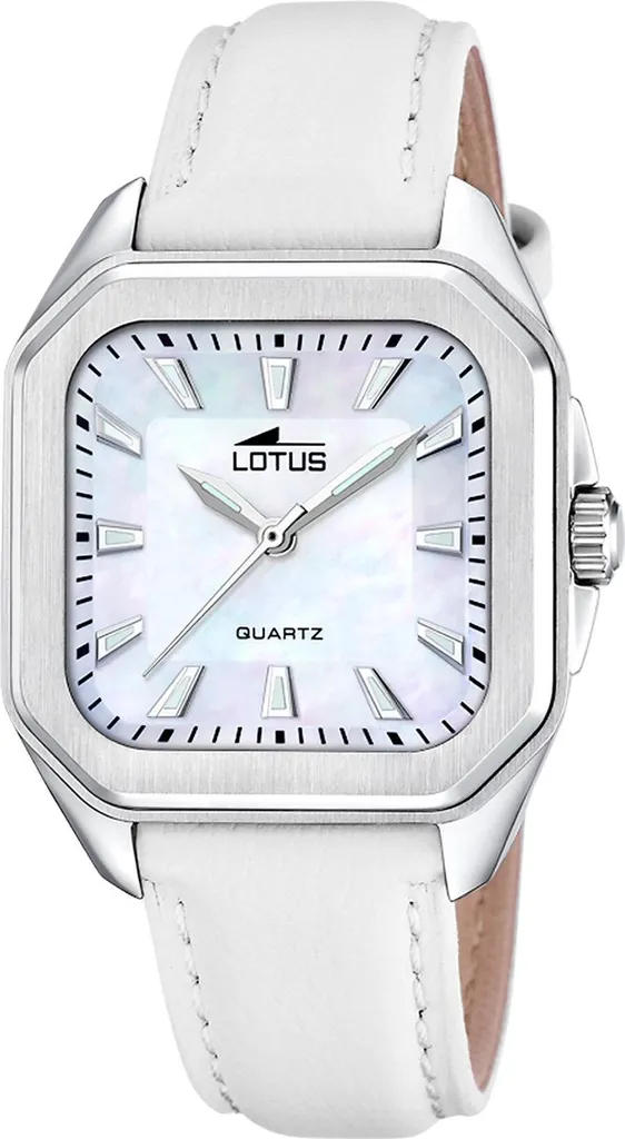 Orologio Donna Lotus 18968/2 Quadrato - Bianco e Acciaio Silver