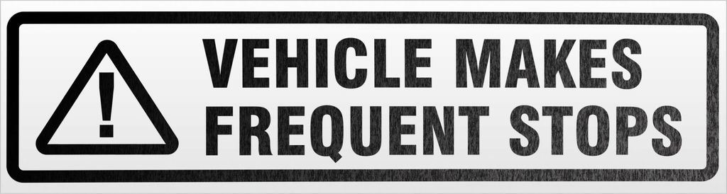 Kiwistar Vehicle Makes Frequent Stops Magnetschild Schild magnetisch - 20cm Schwarz - reflektierend - Magnetfolie für Auto PKW Kfz