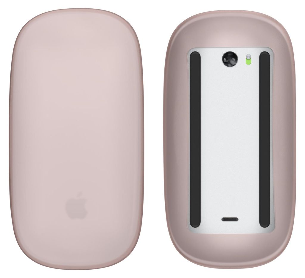 kwmobile Silikon Schutzhülle kompatibel mit Apple Magic Mouse 1 / 2 Hülle - PC Maus Cover aus softem Silikon - Altrosa