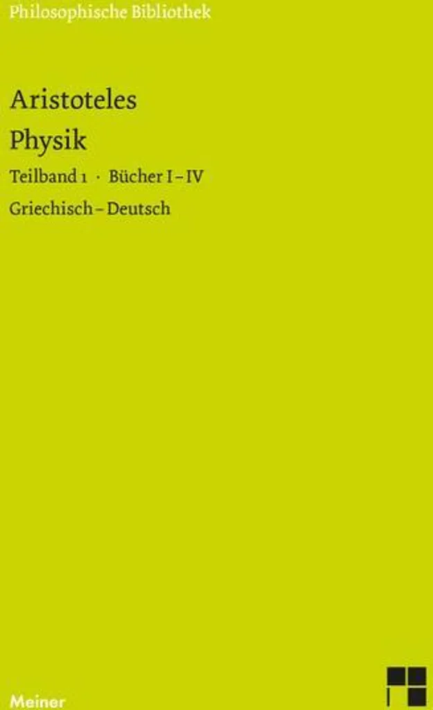 Livre de Physique Aristote Teilband 1 : Ouvrage Académique de