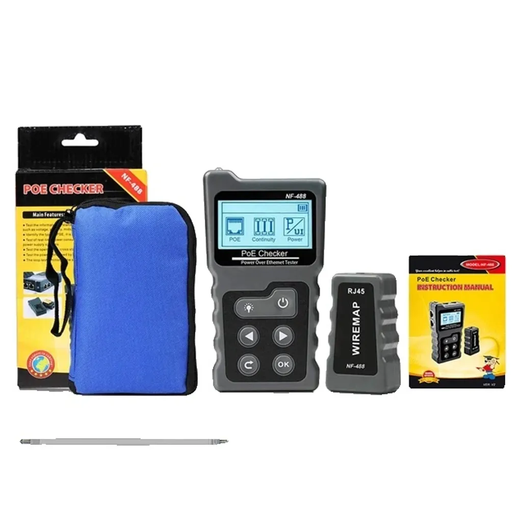 Tester per cavi di rete, tester poe, tester di continuità, NF-488