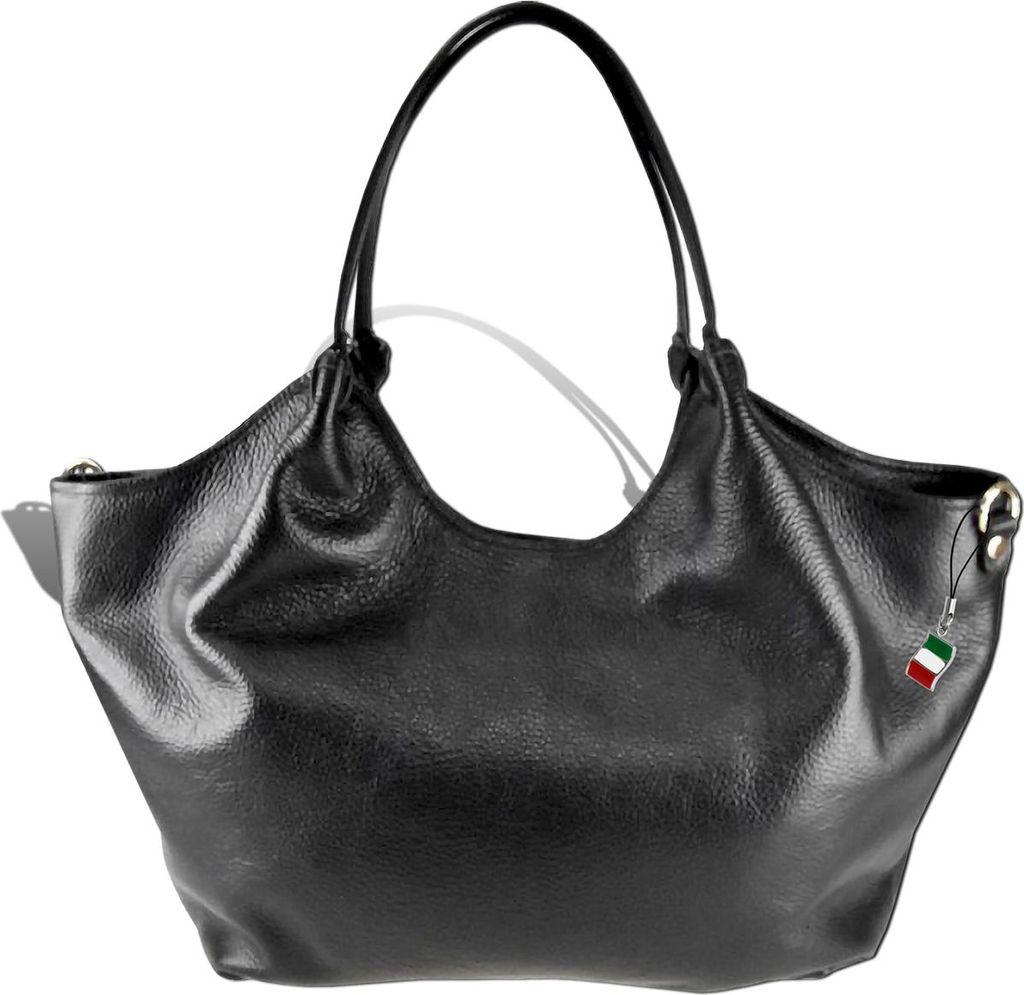 Florence Damen Handtasche, Schultertasche Leder Tasche schwarz D2OTM109S