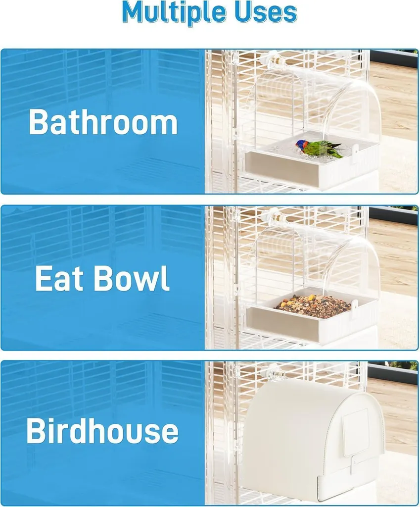 Bol de bain oiseaux multifonctions 3 en 1 - Modèle robuste et stable - 4