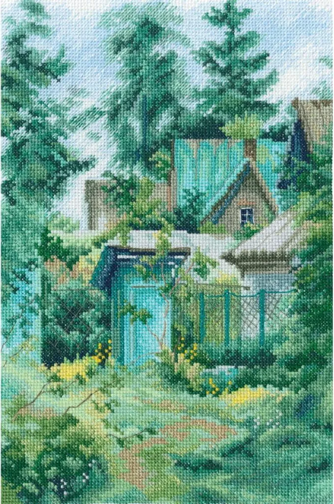 Kit Point de Croix Compté RTO Vieille Maison de Campagne 19x29cm