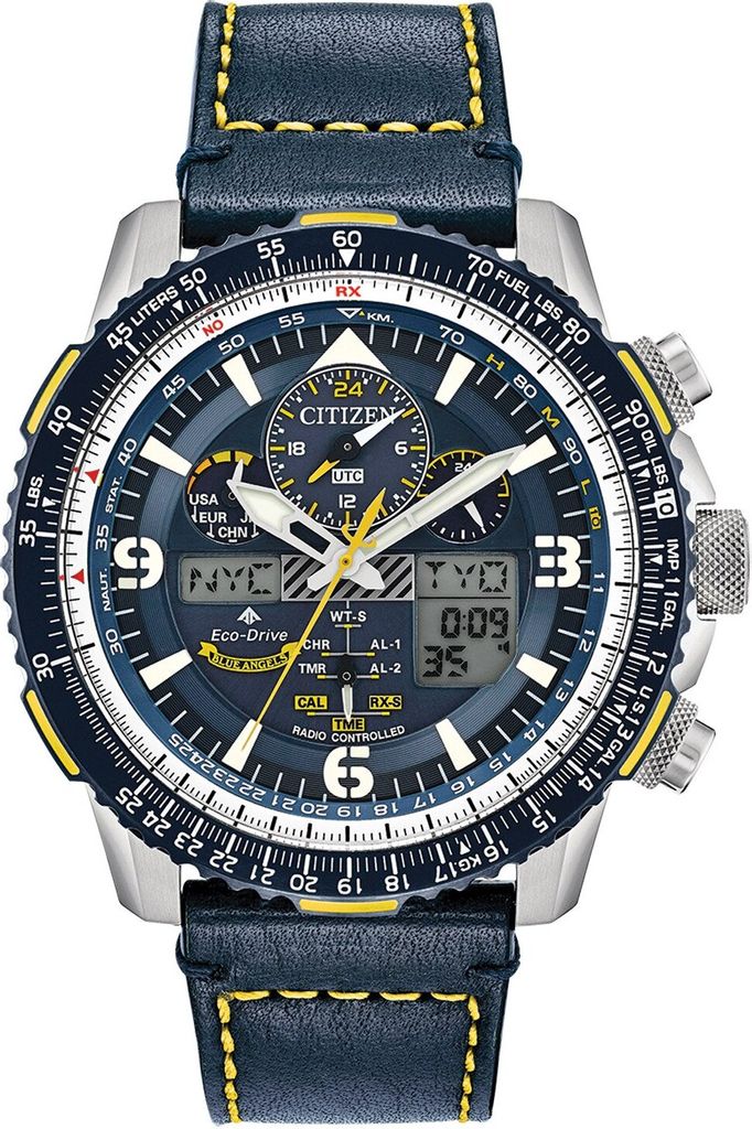 Citizen JY8078-01L Eco-Drive Promaster Sky Herren-Funkuhr Blau/Gelb 1