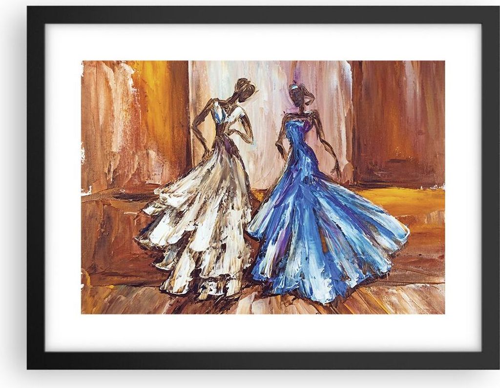 Gerahmtes Poster - Schwarzer Rahmen - Frauen Kleider Öl - 40x30 cm - Wand Bild - Wanddeko - Wandbilder - Kunstposter - Wandposter - Bilderrahmen -...