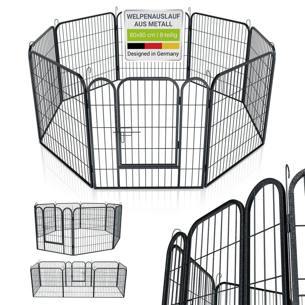 Juskys Welpenauslauf Plus 160 x 160 x 80 cm – Produktbild 