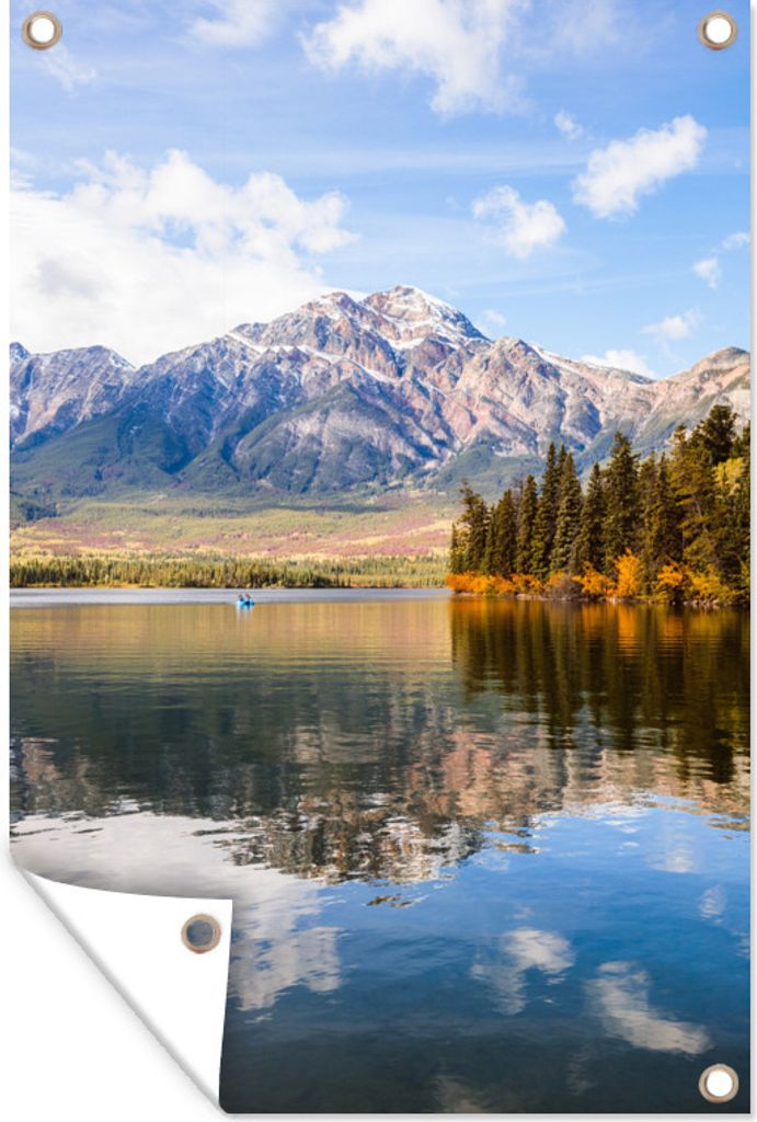 MuchoWow 60x90 cm Outdoor-Poster Gartendeko Sichtschutz Garten Poster für den Garten Jasper National Park in Alberta im Herbst