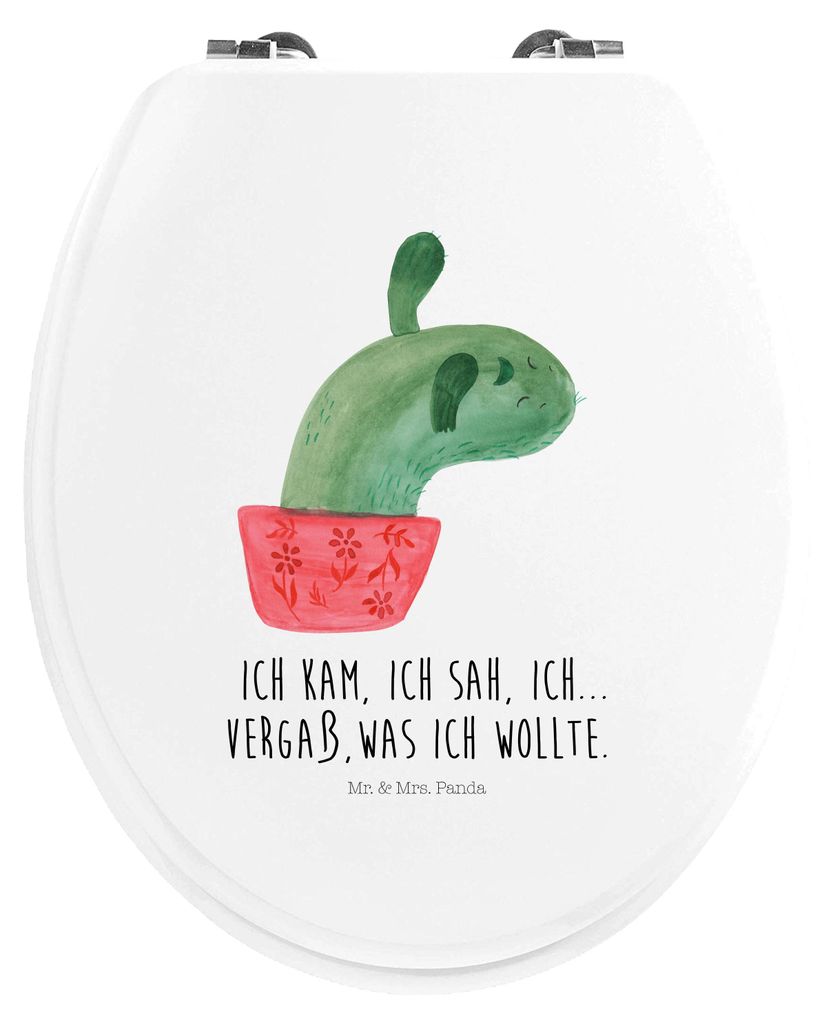 Mr. & Mrs. Panda Holz Klobrille Kaktus Mama - Weiß - Geschenk, Quote, Toilettendeckel, Ärger, klo deckel, WC Brille, Sitz, Kakteen, Motivation, W...