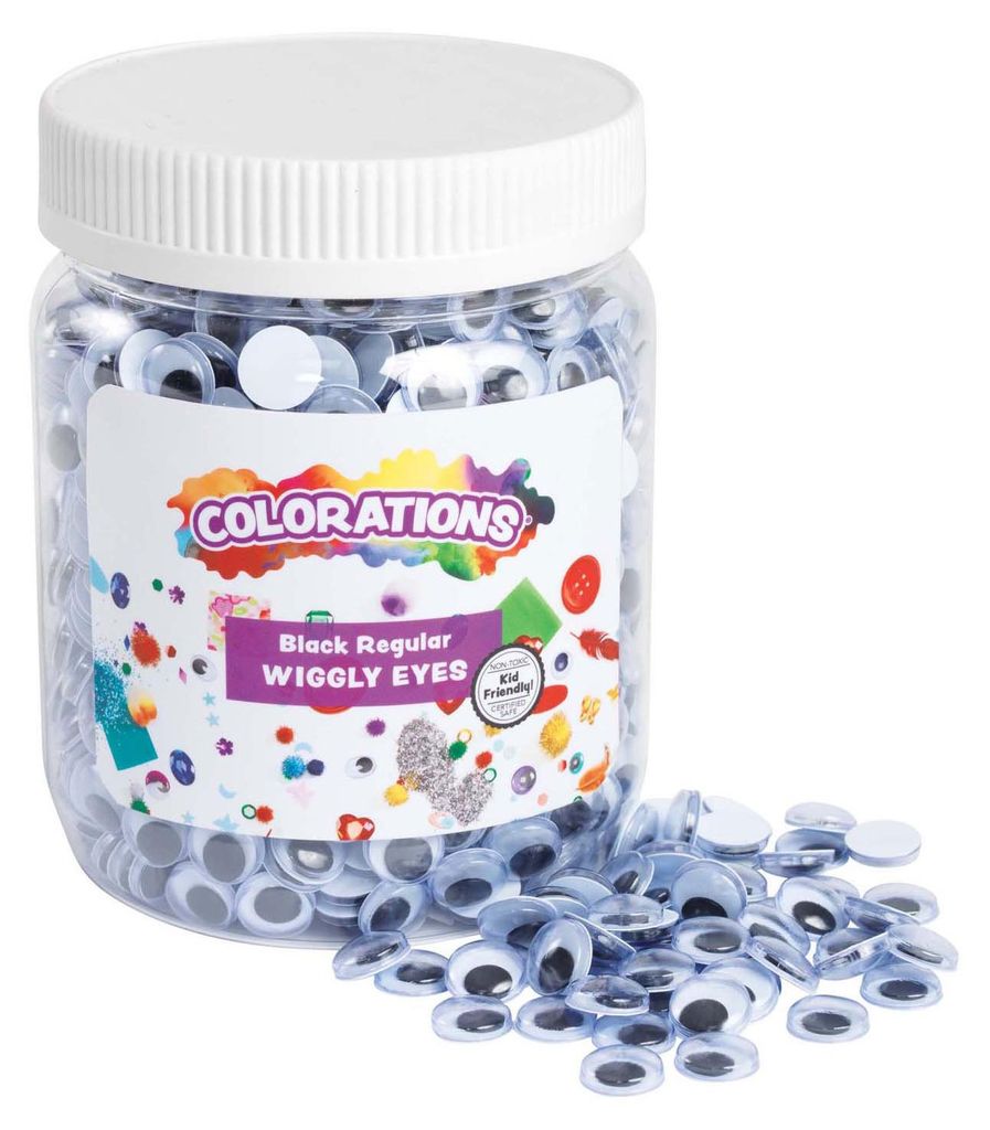 Colorations Wackelaugen Bastelset 1000 Stück schwarz-weiß für Kinder