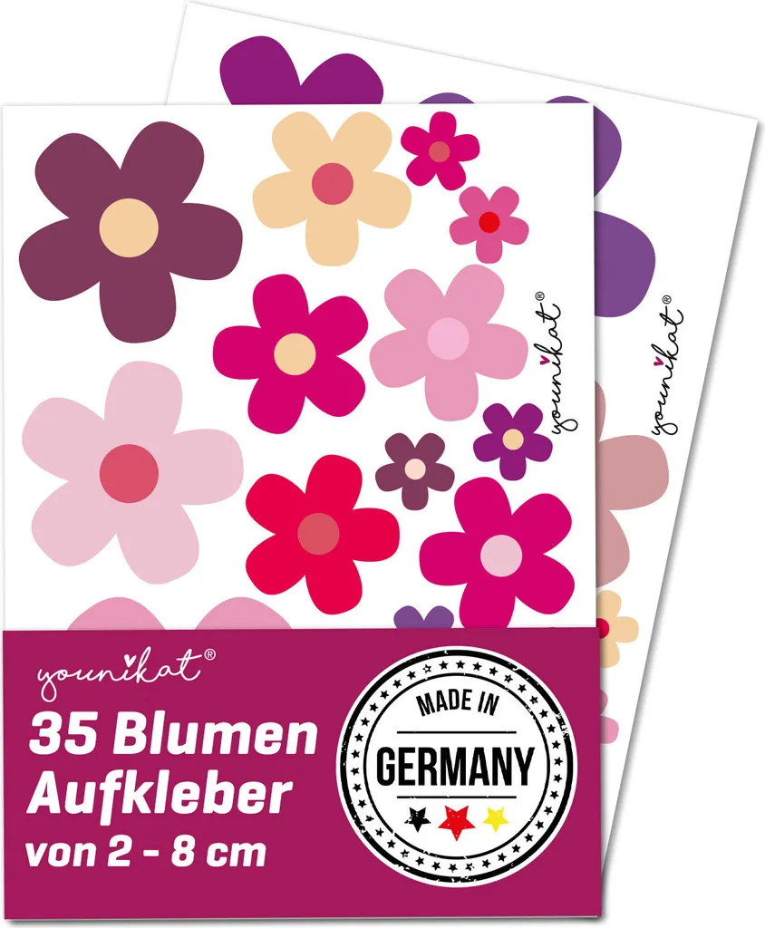 Autocollants fleurs violettes Flower-Power étanches pour PC et smartphone
