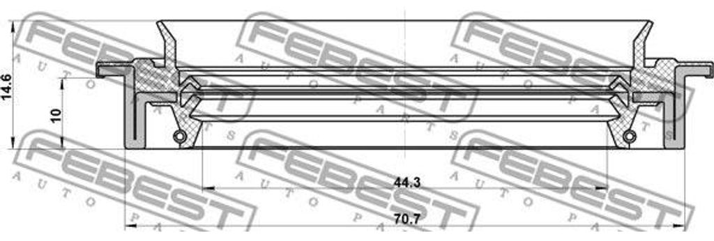 FEBEST 95JDS-46701015C Simmerring, Antriebswelle OE 2121830 kompatibel mit Maverick