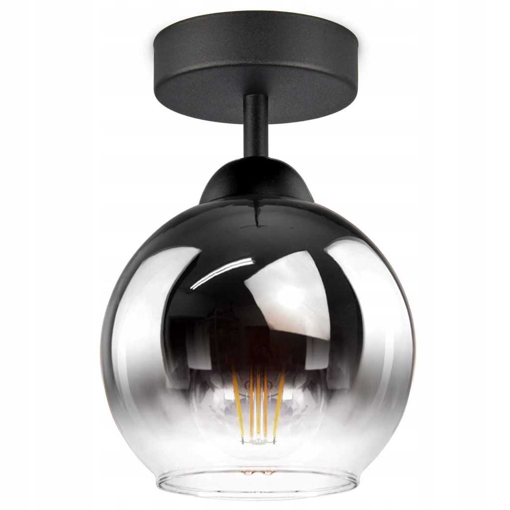 LUXOLAR - Deckenleuchte Glasschirm Graphit-transparent, Produktbild 