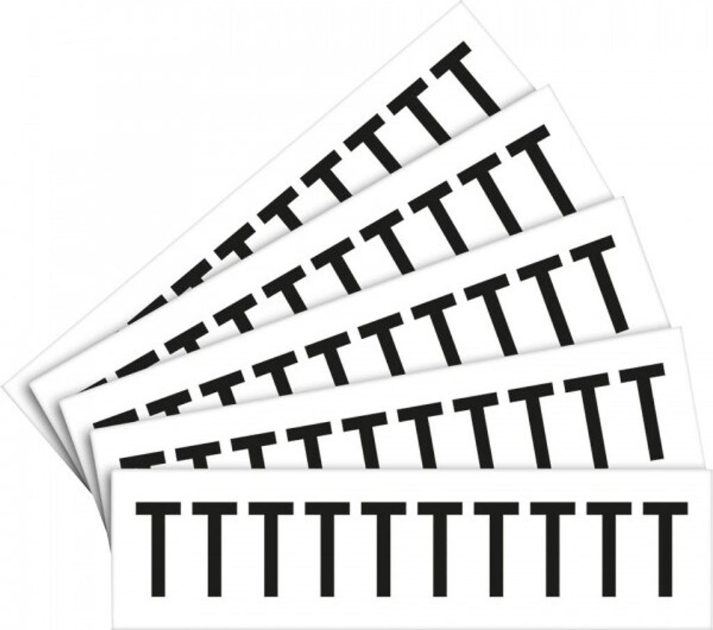 Dreifke Aufkleber I Buchstabe T, weiß/schwarz, Folie, Schrifthöhe: 60mm, 78x...