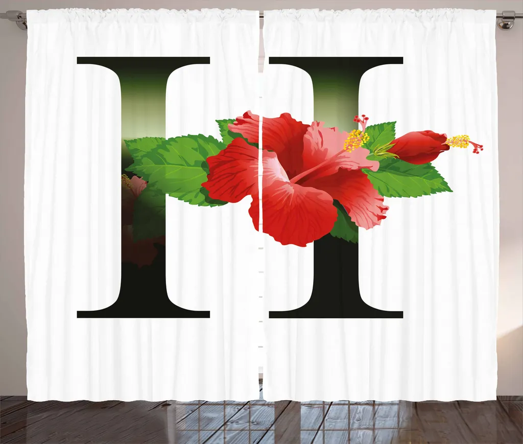 ABAKUHAUS Tenda Rustica Lettera H Hibiscus - Arredo Camera da Letto 280x175