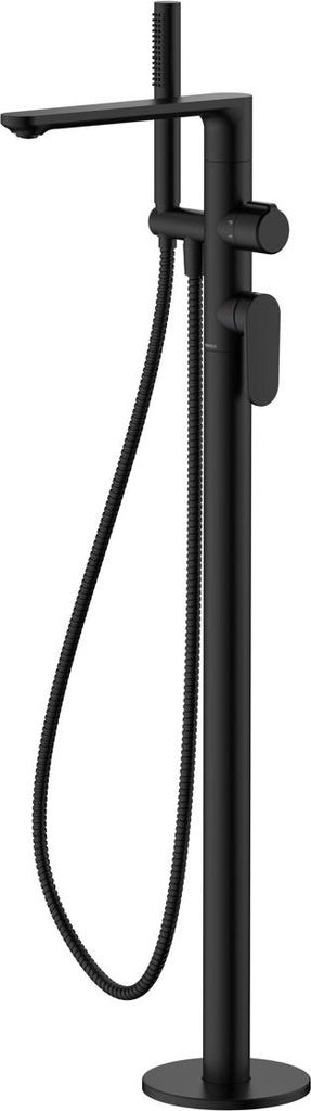 Avapax | Badewannenarmatur - Schwarz Matt - Mit Duschset - Messing - Modernes Design