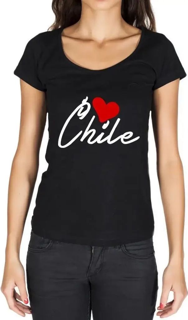 Damen Grafik T-Shirt Ich liebe Chili – I Love Chile – Öko-Verantwortlich Vintage Jahrgang Kurzarm Lustige Druck Geburtstag Geschenk Frau