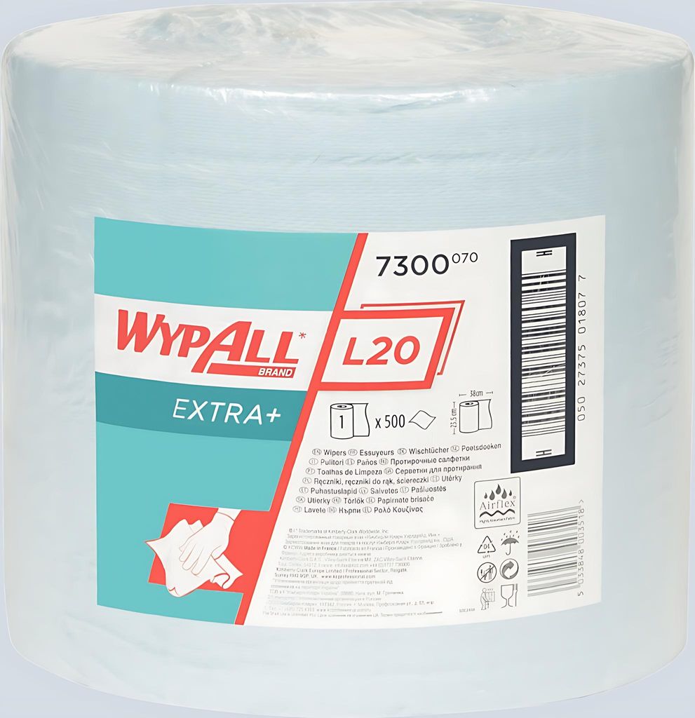 Wischtuch WYPALL L20 7300 L380xB235ca.mm blau 2-lagig 500 Produktbild 