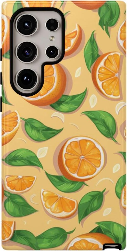 Fröhliches Orangenmuster – Hülle Kompatibel mit Samsung Galaxy S24 Ultra