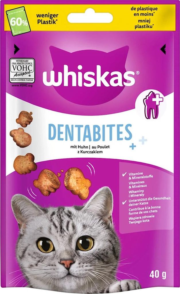 WHISKAS DENTABITES Portionsbeutel mit Huhn 40g
