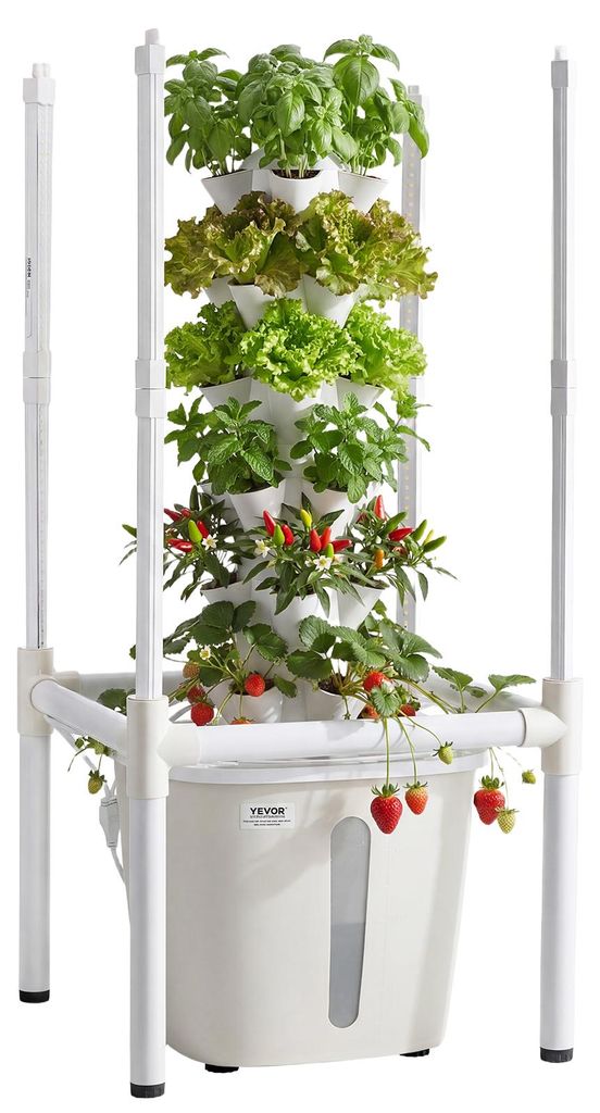 VEVOR Hydroponischer Turm 30 Pods, Hydrotower 6 Ebenen, Produktbild 