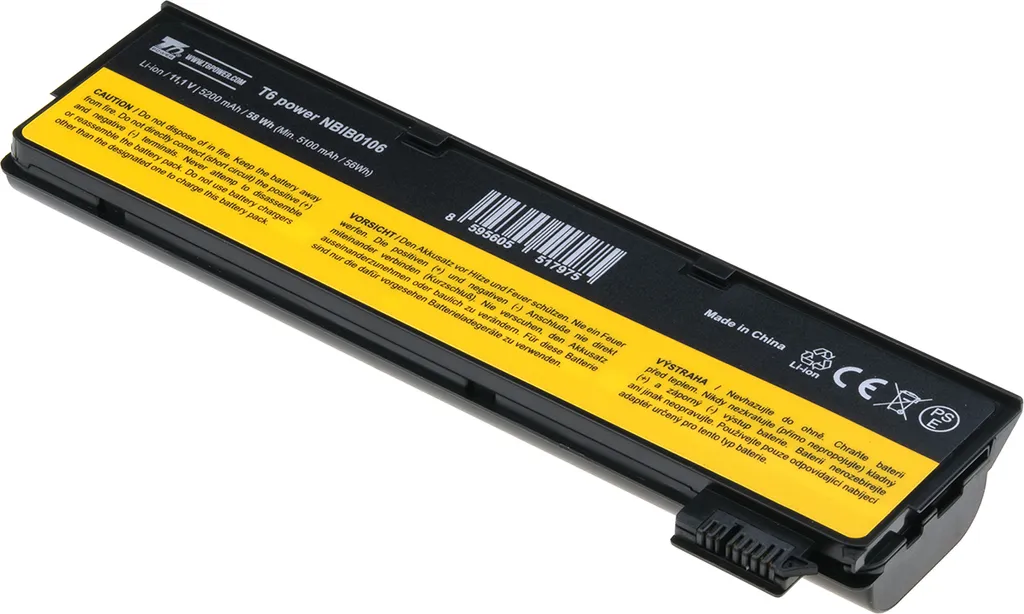 Batteria per Lenovo ThinkPad T560 20FH | 11,1V 58Wh T6 Power Nero