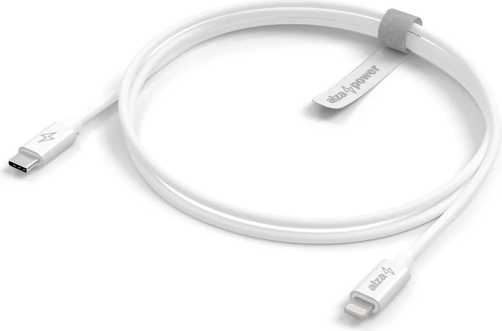 Câble AlzaPower Core USB-C vers Lightning MFi Blanc 0,5m Haute Qualité
