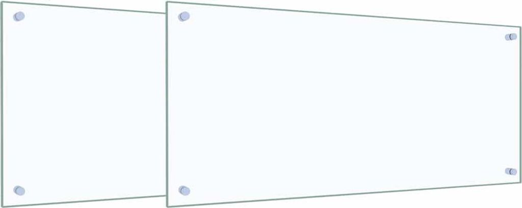Küchenrückwand 2 pcs Transparent 90 x 40 cm Gehärtetes Glas