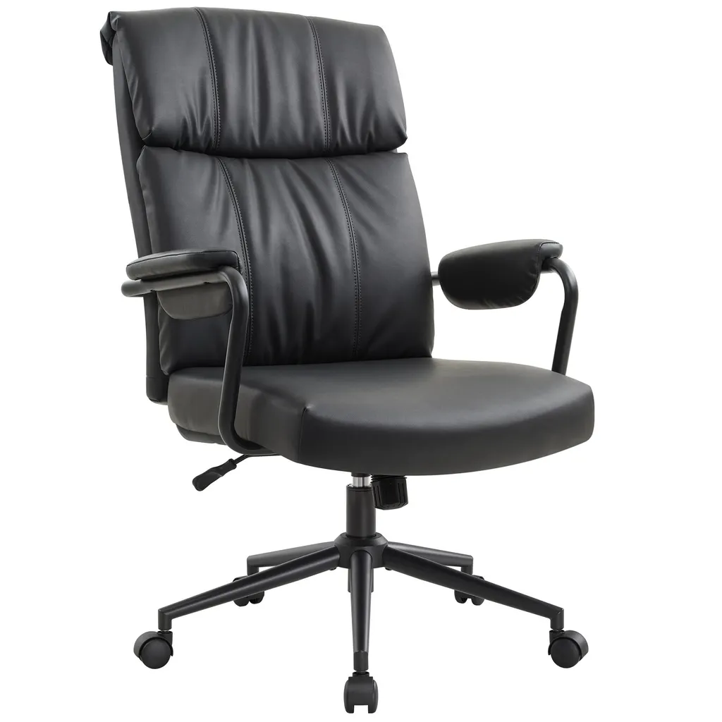 Chaise de bureau pour télétravail et gaming IWMH, fauteuil ergonomique noir