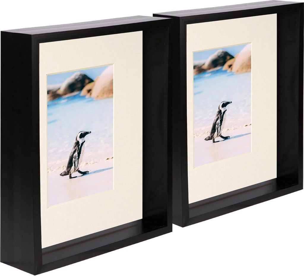 5x schwarz 8 x 10 zoll 3d tiefe box holz fotorrahmen mit elfenbein 4 x 6 zoll montage - stehend hängend handwerk schatten meeringbild danke fall f...