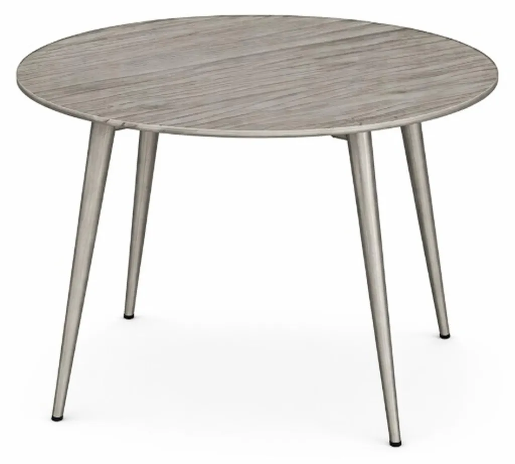 Table à manger ronde design moderne bois gris pour séjour chic Loft-X