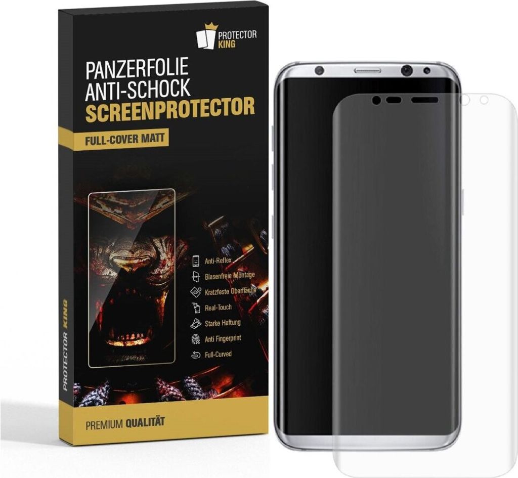 1x Panzerfolie für Samsung Galaxy S8 FULL COVER Displayschutz Schutzfolie MATT ENTSPIEGELT
