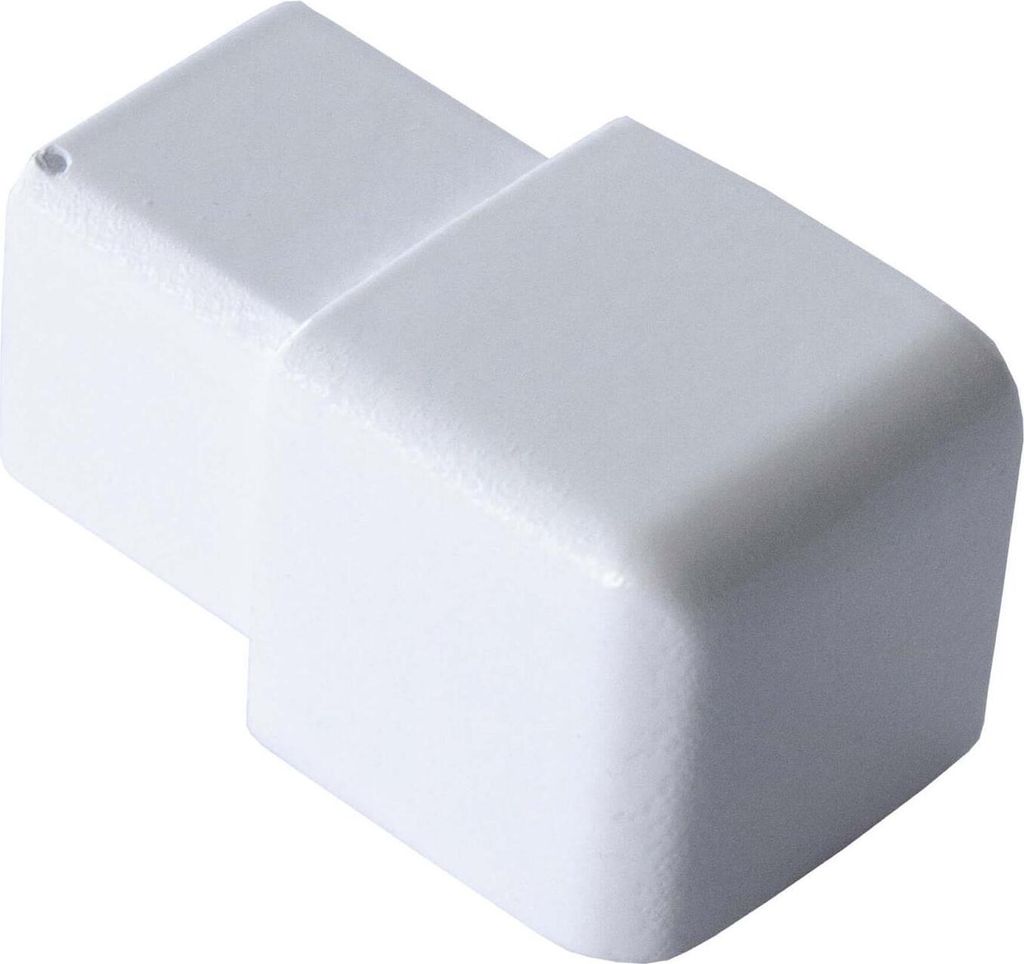 Dalsys Endstück für Fliesenschiene 12,5mm Quadratprofil Aluminium (eloxiert) Weiß, Fliesenprofil