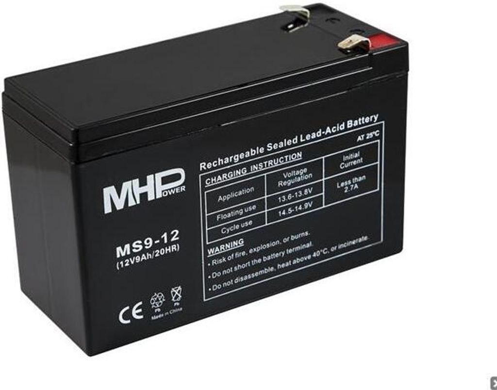 Akumulator MHPower MS9-12 VRLA AGM 12V/9Ah, zamiennik RBC17 Zdjęcie produktu 