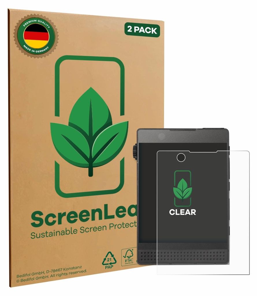 2x ScreenLeaf Schutzfolie für Light Phone 3 nachhaltiger Displayschutz Display Schutz Folie Klar Transparent
