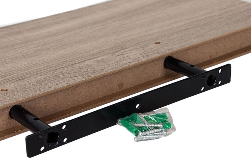 Wandregal Hängeregal Wandboard Bücher Board Holz CD Ablage Regal, Farbe:Eiche-Optik, Maße:80 cm