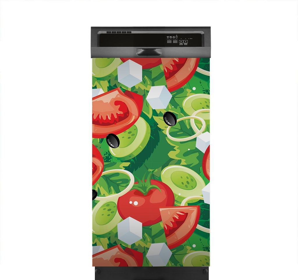 Aufkleber sticker 45x80 cm Dekorative folie Spülmaschine - Kopfsalat Tomaten Salat