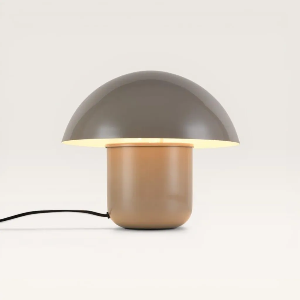 Lampe de chevet champignon grise Javera E14 25W pour chambre et salon