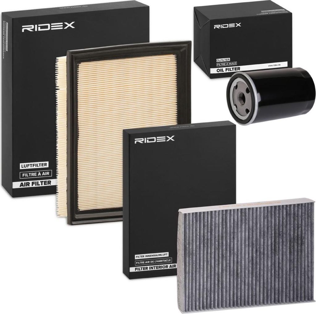 RIDEX Filterset Inspektionspaket Filtersatz für VW Golf IV Schrägheck (1J1) GOLF III (1H1) Golf IV Cabrio (1E) Golf III Cabrio (1E7) GOLF III Var...