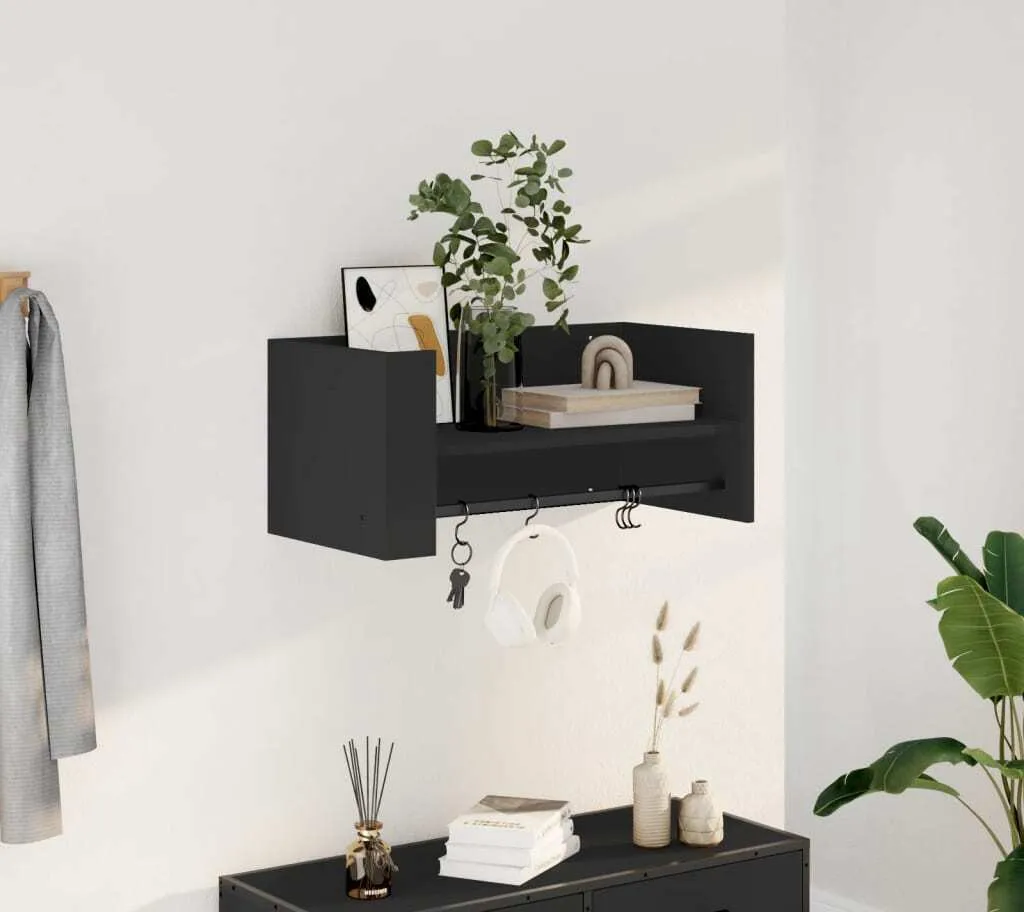 Mensola Nera Maison Exclusive 70x35x30 cm - Organizzazione Casa