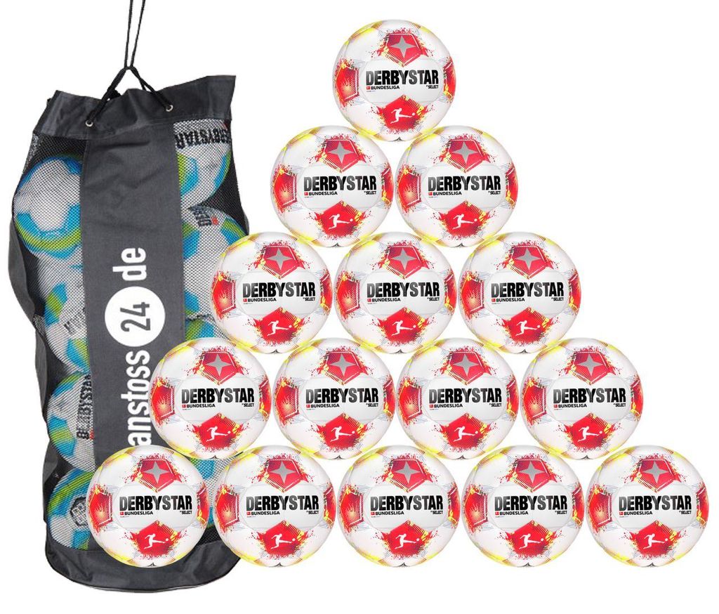 Ballset DERBYSTAR Jugendball - Bundesliga Club Light v25 inkl. Ballsack 5 15 Bälle
