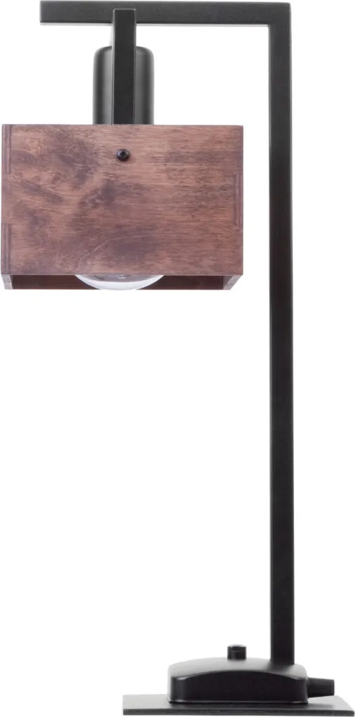 Lampe Dakota Sigma Lighting E27 15W abat-jour carré boho noir et marron