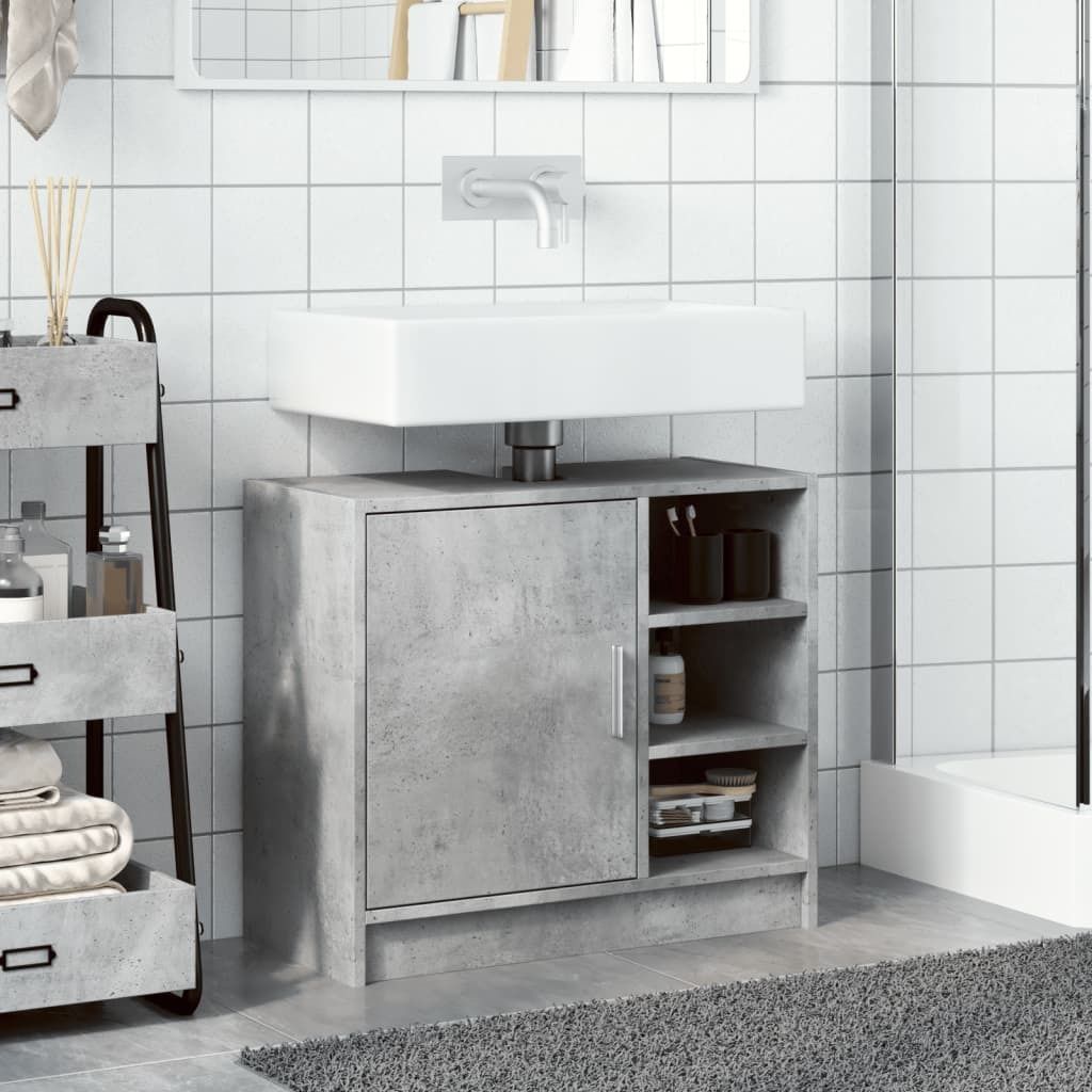 vidaXL Waschbeckenunterschrank Betongrau 63x29x55 cm Produktbild 7