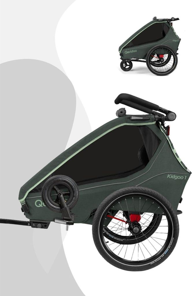 Qeridoo Kidgoo 1 - Kinderfahrradanhänger für 1 Kind, Farbe: Produktbild 