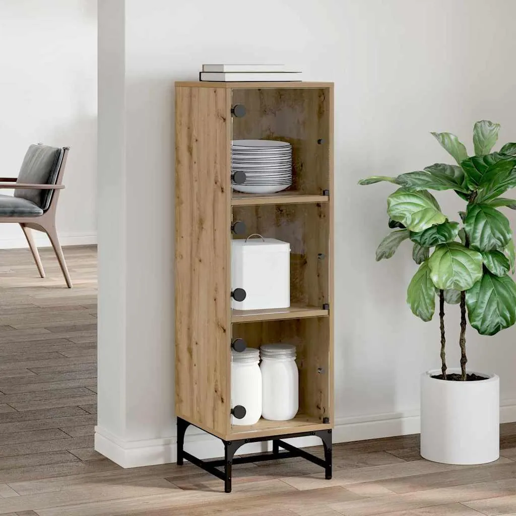 Meuble de rangement vertical chêne Artisan idéal pour petits espaces - 4