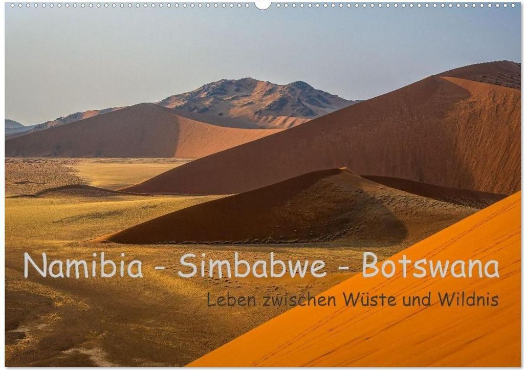 Namibia - Simbabwe - Botswana Leben zwischen Wüste und Wildnis (Wandkalender 2026 DIN A2 quer), CALVENDO Monatskalender