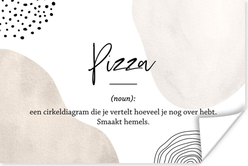 MuchoWow Poster Pizza - Wörterbuch - Sprichwörter - Zitate - Pizza definition 30x20 cm - Plakate - Print